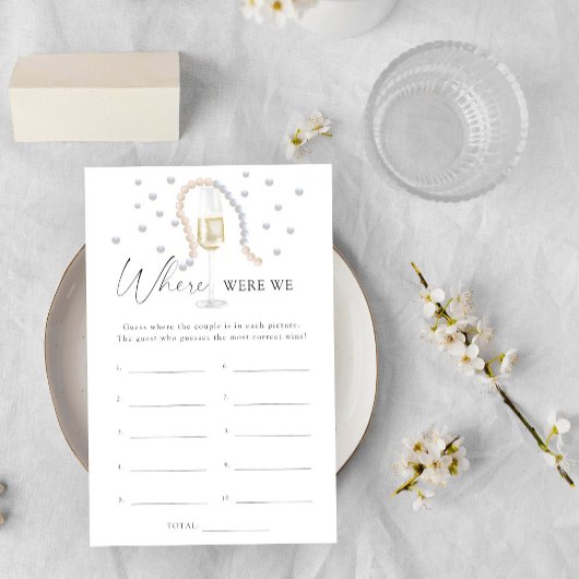 Papier Pearls & Prosecco Où étions-nous le jeu de douche