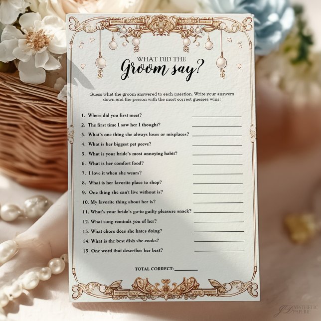 Papier Pearls Prosecco Qu'est-ce que Groom a dit Jeu (Créateur téléchargé)