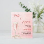 Papier Pearls Prosecco rose Bridal Douche invitation (Debout devant)