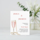 Papier Pearls Prosecco rose Bridal Douche invitation (Debout devant)