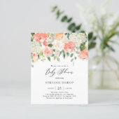 Papier Pêche à l'aquarelle et Baby shower aux fleurs d'iv (Debout devant)