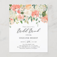 Pêche à l'aquarelle et fleurs d'ivoire Brunch nupt