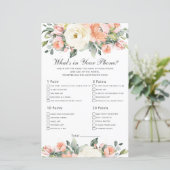 Papier Pêcher la Fête des mariées florale Ce qui est dans (Debout devant)