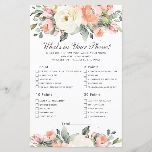 Papier Pêcher la Fête des mariées florale Ce qui est dans (Devant)