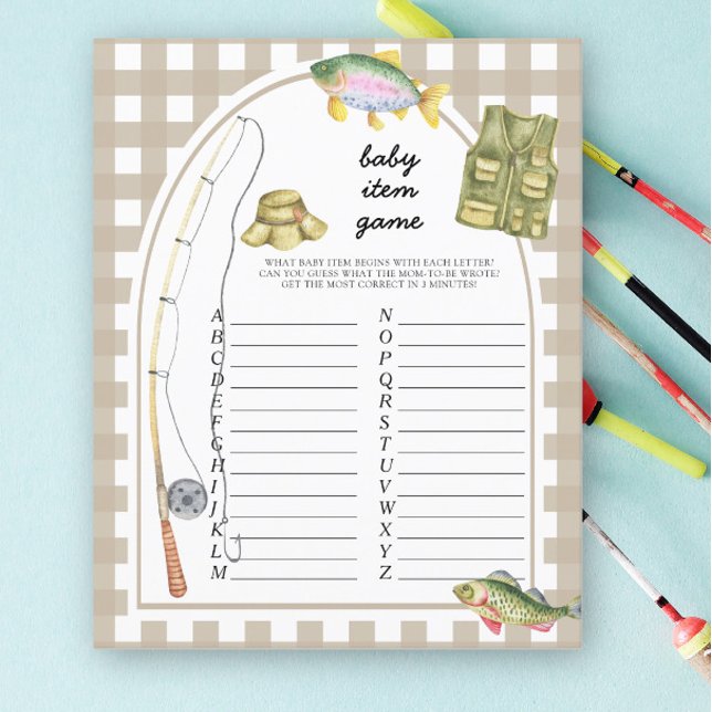 Papier Pêcheur Baby Item Jeu. Jeu baby shower (Créateur téléchargé)