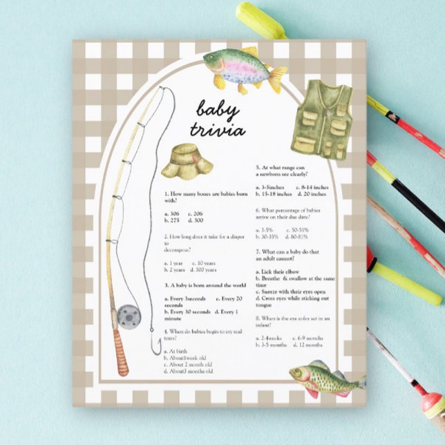 Papier Pêcheur - Bébé Quiz | Jeu de Baby Shower (Créateur téléchargé)