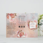 Papier Peine rose botanique moderne plus photos (Debout devant)