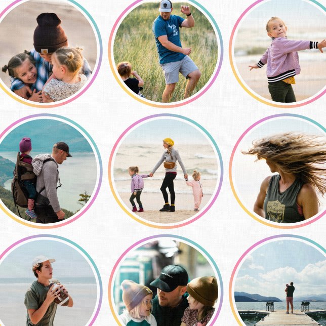 Papier Peint 16 Photos personnalisées et couleur Dégradé arc-en (Créateur téléchargé)