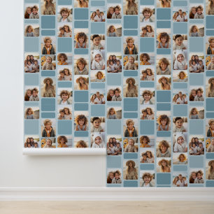 Papier Peint 17 Photo Collage avec Motif mod - Couleurs de Bleu
