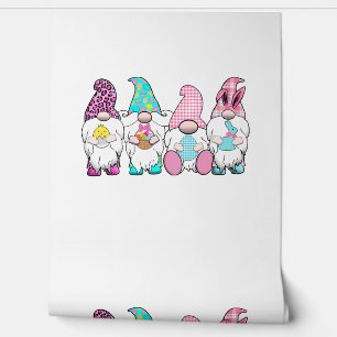 Papier Peint 4 Gnomes de Pâques Pastel Printemps Bunny Oreilles