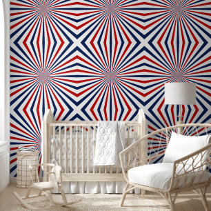 Papier Peint 4 juillet rouge blanc et bleu simple