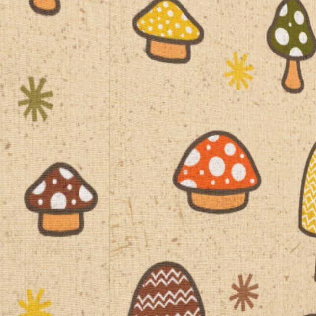 Papier Peint 70s Style Retro Mushrooms (Couture)