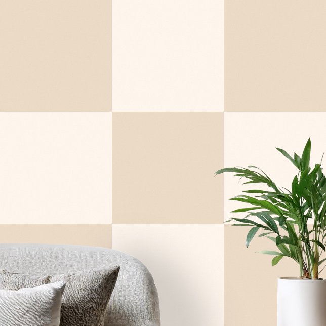 Papier Peint À damiers beige neutre (Créateur téléchargé)