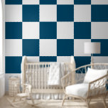 Papier Peint À damiers bleu<br><div class="desc">Papier peint À damiers bleu et blanc. Motif de carré moderne minimaliste géométrique peel et papier peint bâton.</div>