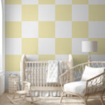 Papier Peint À damiers jaune<br><div class="desc">Papier peint À damiers couleur jaune. Motif de carré moderne minimaliste géométrique peel et papier peint bâton.</div>