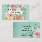 papier peint à fleurs carte de visite (Devant / Derrière)