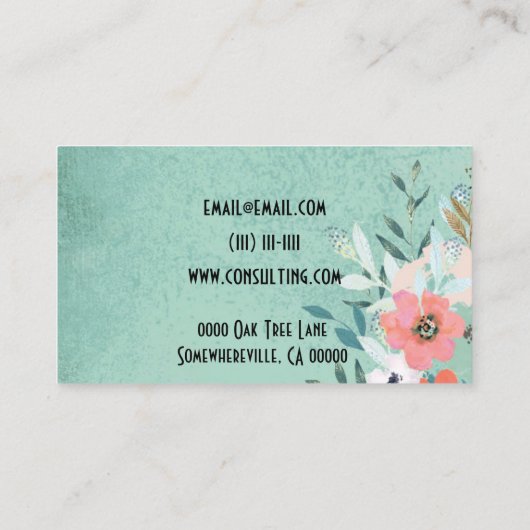 papier peint à fleurs carte de visite (Dos)