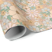 Papier peint à fleurs envelopper cadeau (Coin rond)