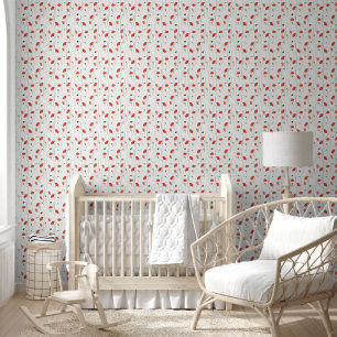 Papier peint à motif floral de pavot mignon et dou