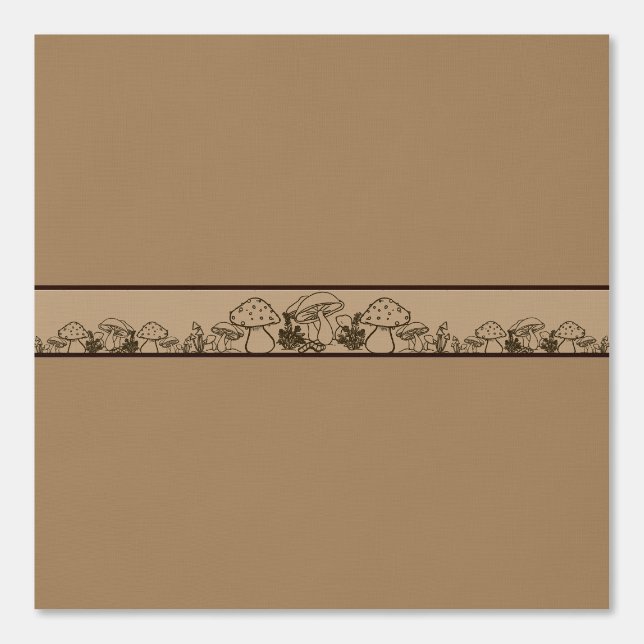 Papier peint à motif rayure contour champignon (Recto)