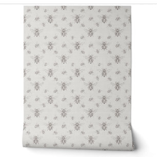 Papier Peint Abeille en ivoire miel français campagne vintage r