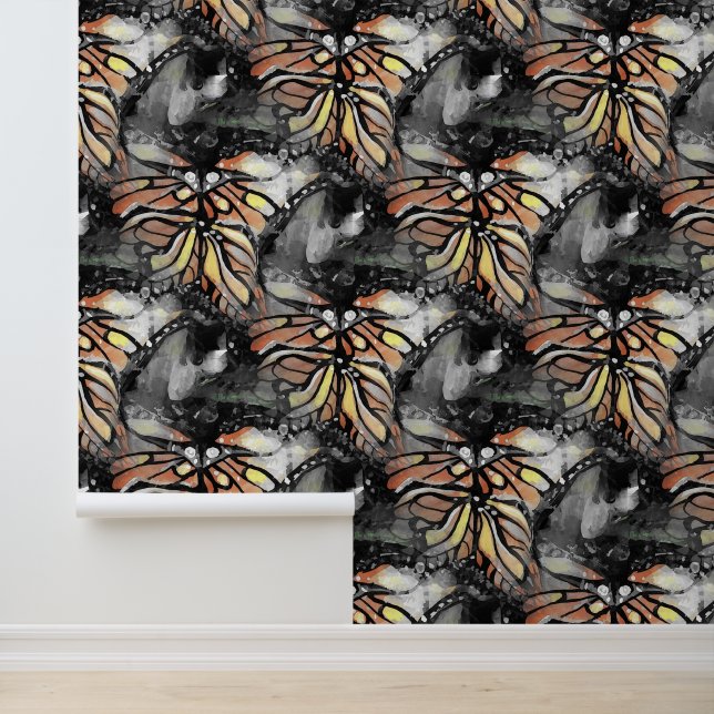 Papier Peint Abstrait géométrique moderne en couleurs foncées e (Application)