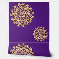 Papier peint Abstrait Mandala violet or