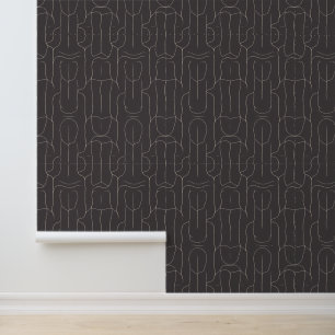 Papier Peint Abstrait Minimalist Line Art Motif