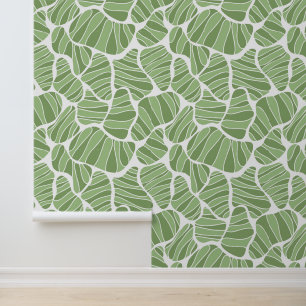 Papier peint Abstrait vert et blanc
