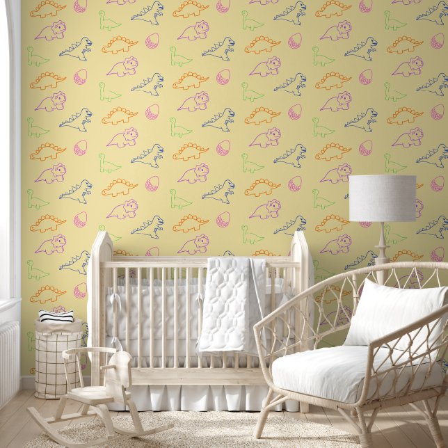 Papier Peint accents muraux en dino (Enfants)