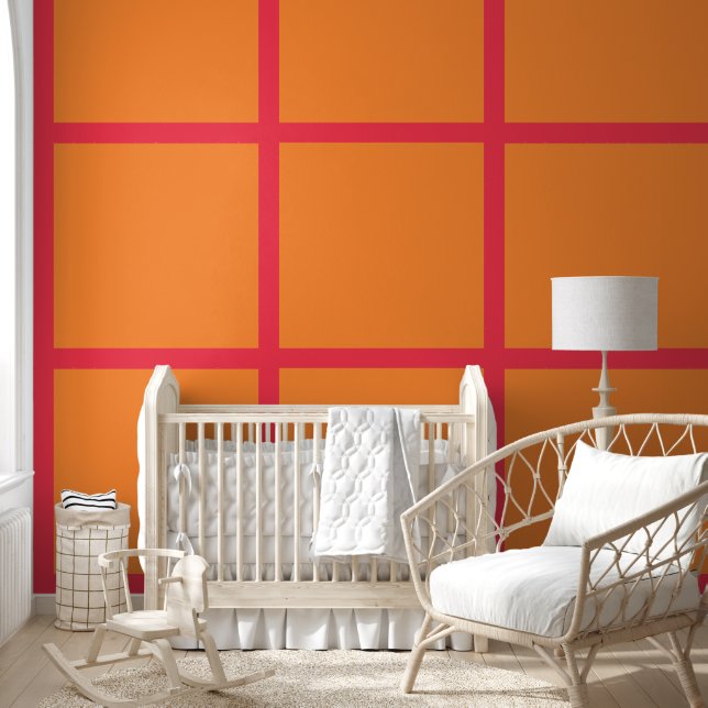 Papier peint adhésif amusant orange (Enfants)