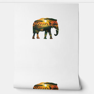 Papier Peint African Elephant Sunset Safari Nature Lots