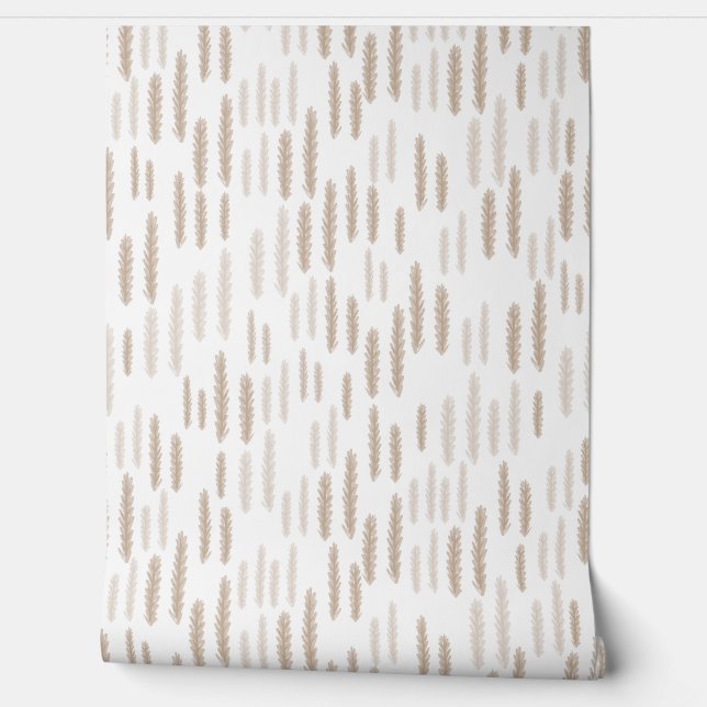 Papier Peint Aiguilles Brown de pin gris doux (Déroulement)