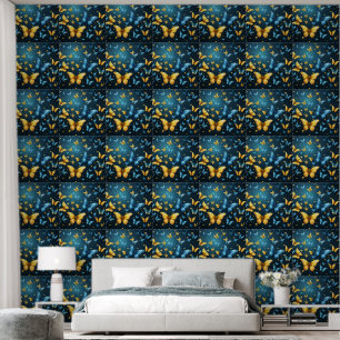 Papier Peint Ailes de la joie : Papillons volants bleus et jaun