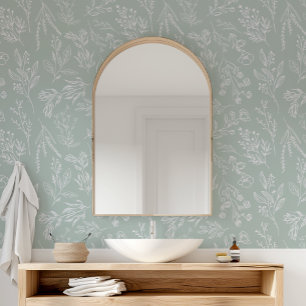 Papier Peint AMELIA Floral Boho Botanique Sage Vert