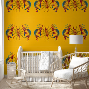 Papier Peint Amérindiens Kokopellis flûtes pour le soleil 1