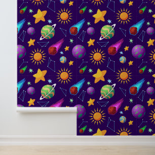 Papier Peint Amoureux de l'espace carrelé de garçons cool