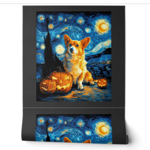 Papier Peint Amoureux des chiens Corgi Peinture de van gogh nui