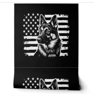 Papier Peint Amoureux du Berger Allemand Drapeau Américain USA