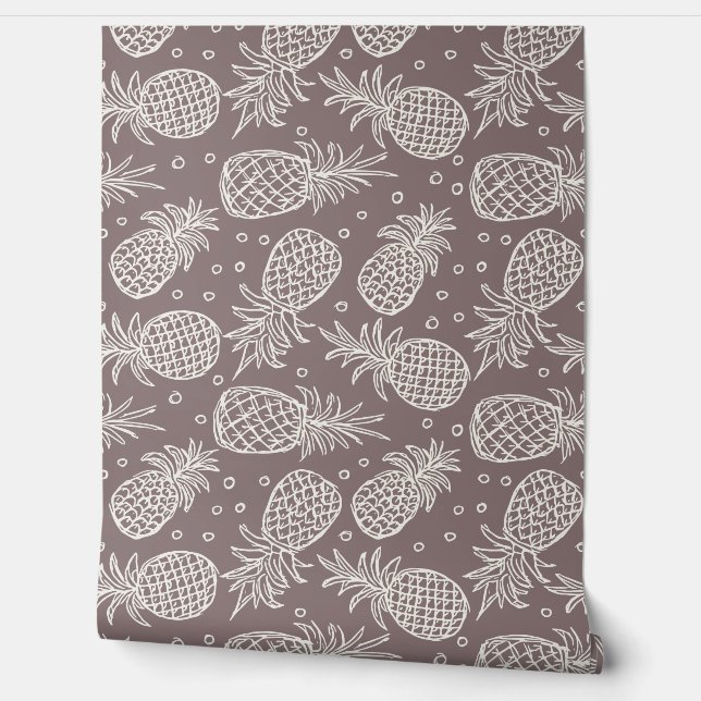 Papier Peint Ananas En Ardoise De Cinnamon Par Benjamin Moore (Déroulement)