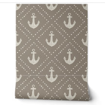 Ancre en aquarelle diamant beige foncé côtier