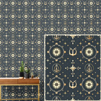 Ancre marine 0ff-blanc et boussole bleu gris foncé