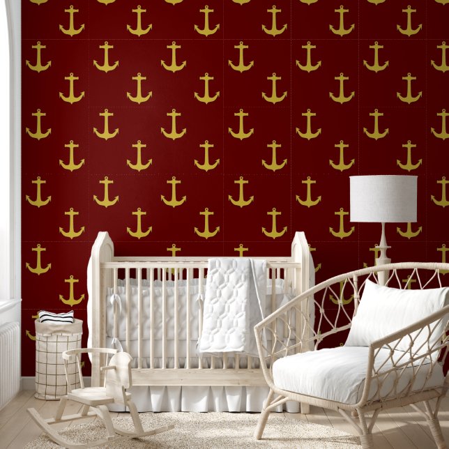 Papier Peint ANCRE Silhouette - conception nautique 3 (Enfants)