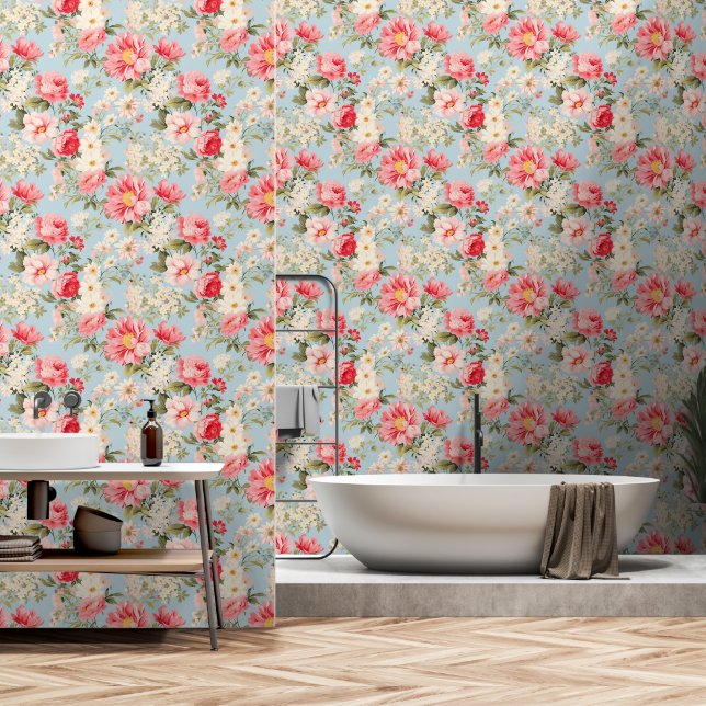 Papier Peint anglais Country Flower Gardens (Salle de bain)