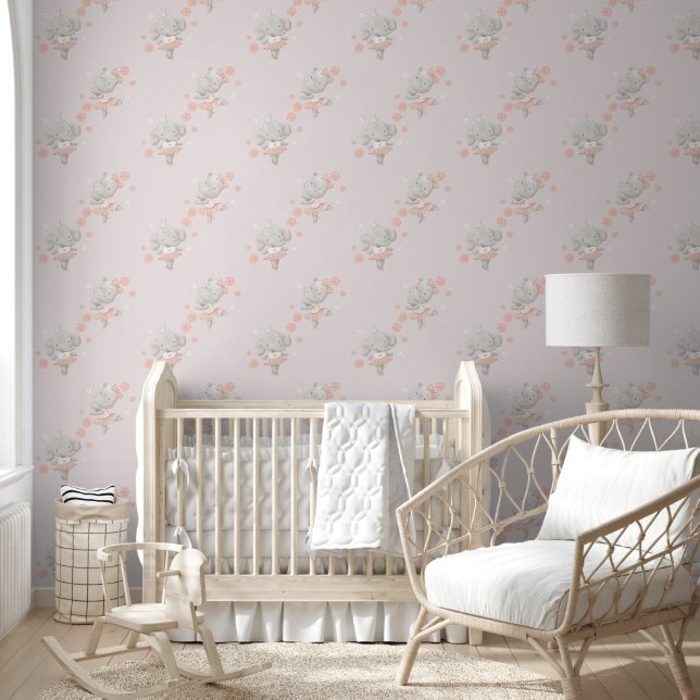 Papier Peint Animaux de Ballet Mignons sur Fond Rose (Enfants)