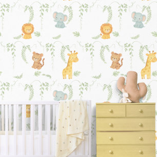 Papier Peint Animaux de la jungle mignons Safari chambre de béb