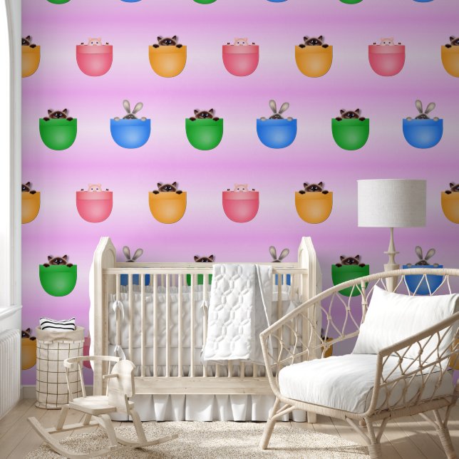Papier Peint Animaux en poches (Enfants)