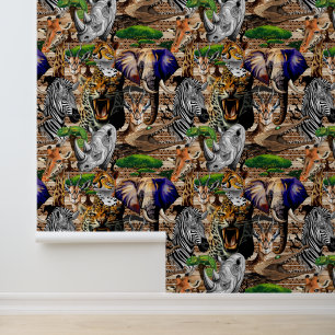 Papier Peint Animaux sauvages de la Savane africaine