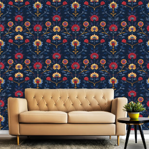 Papier Peint Antique Coloré Indien Floral Motif Salle Motif