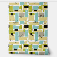 Aqua Bleu Jaune Rectangles Abstraites milieu du si